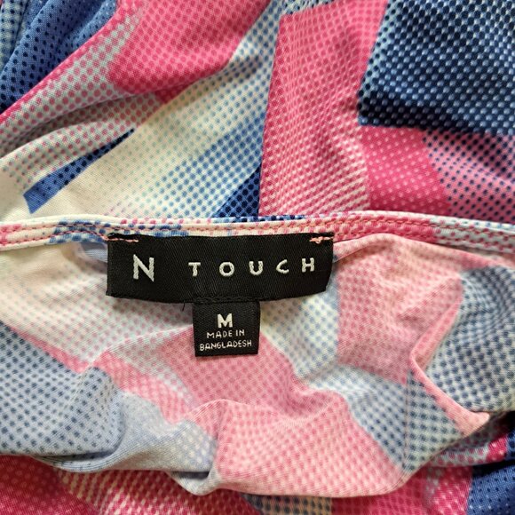 N Touch Geometric Print Short Sleeve Top Size Medium - Picture 5 of 8